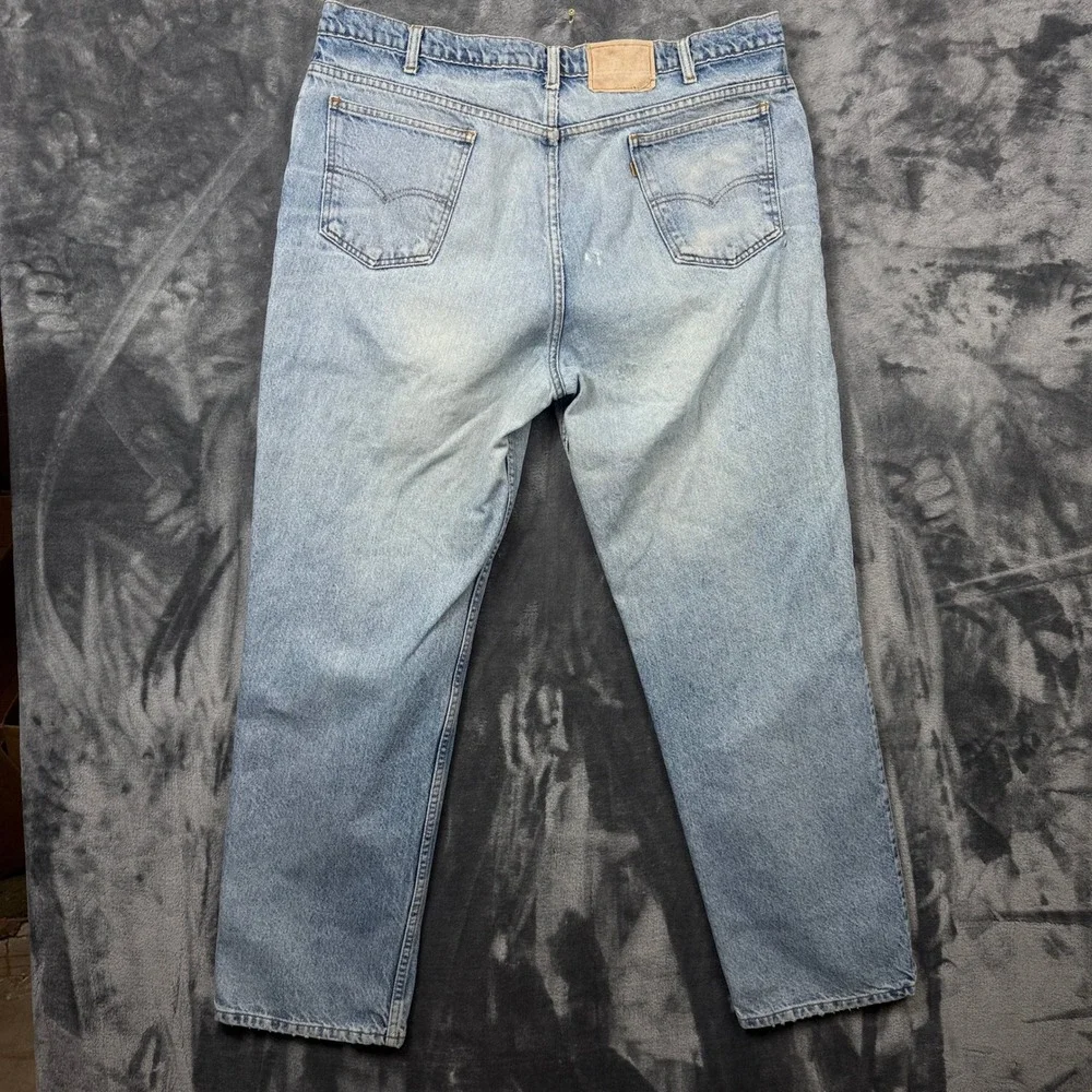 Levi's Orange Tab Jeans Mens 40x30 Light Wash Distressed Straight Leg Vintage